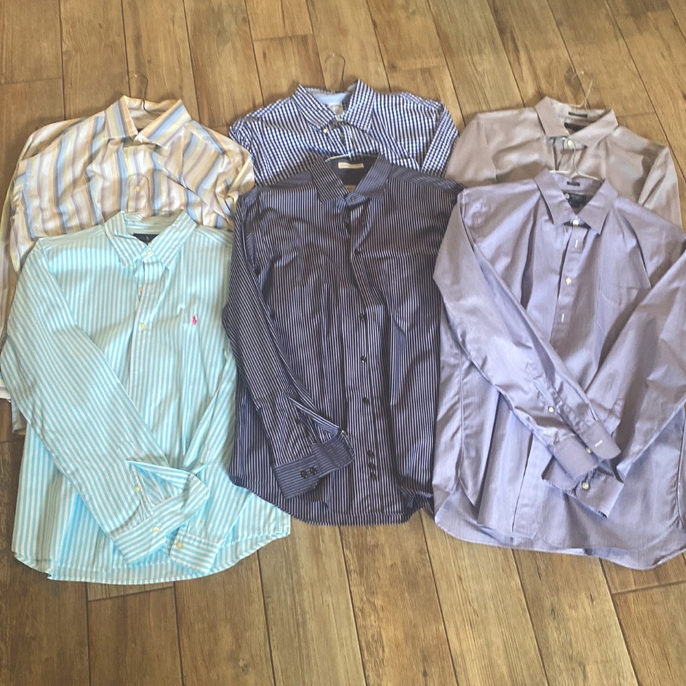 Bundle of men’s button down dress shirts size XL